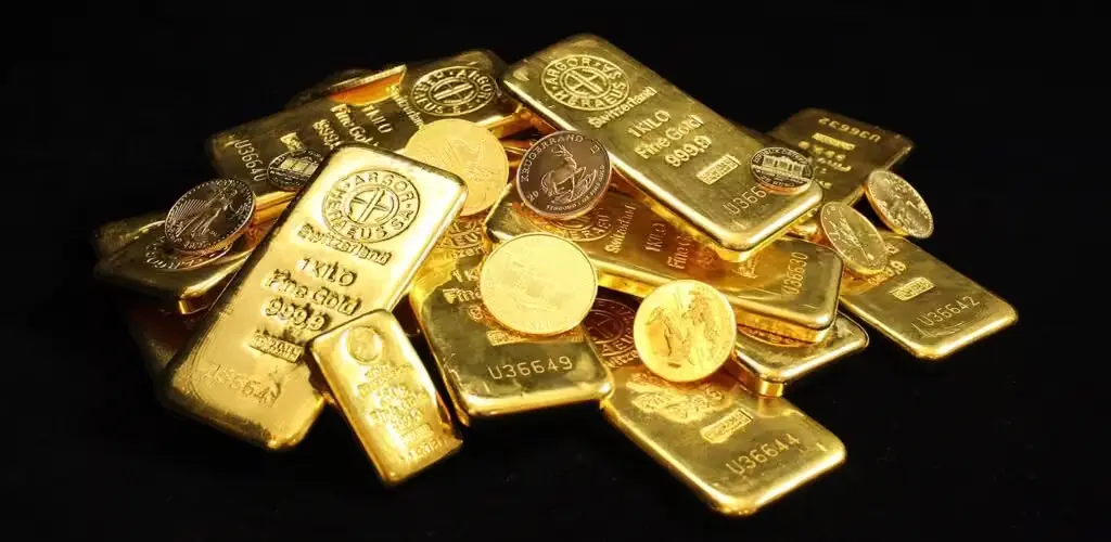 Gold bullion coins and bars for comparison with Goldback currency notes
